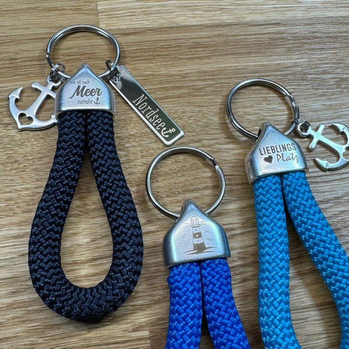 Segeltau Schlüsselanhänger 10mm Schlaufe (personalisierbar)