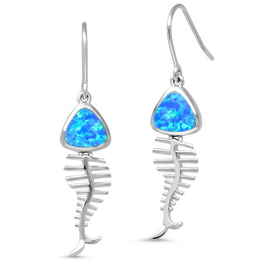 Fischgräten Ohrhänger (Opal)