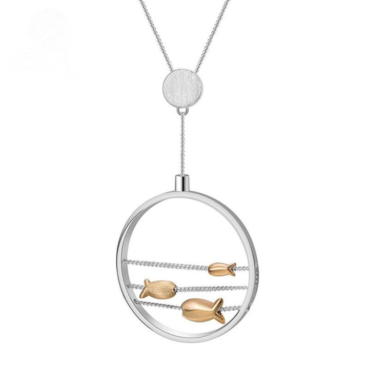 "Fisch im Meer" Halskette (Silver un Gold)